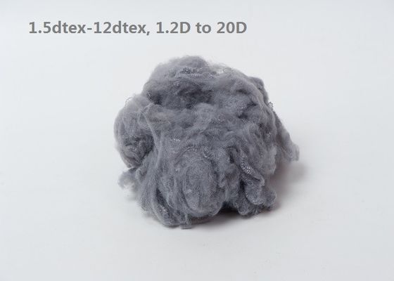 Grey Polyester Raw Material Dyed superior reciclou a fibra de grampo de poliéster ISO9001