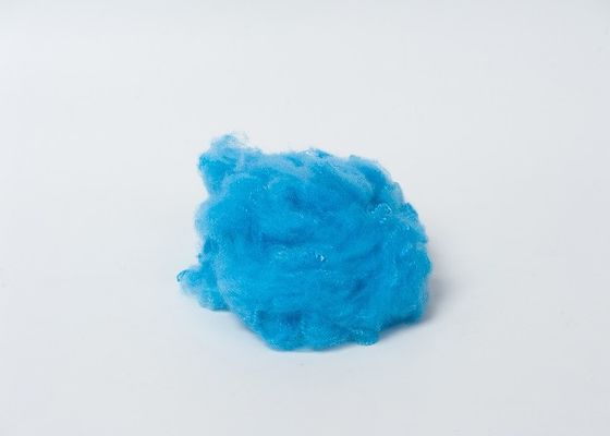 o poliéster azul da matéria prima do poliéster de 45mm reciclou a fibra de grampo 1.2D a 20D