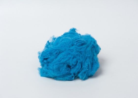 o poliéster azul da matéria prima do poliéster de 45mm reciclou a fibra de grampo 1.2D a 20D