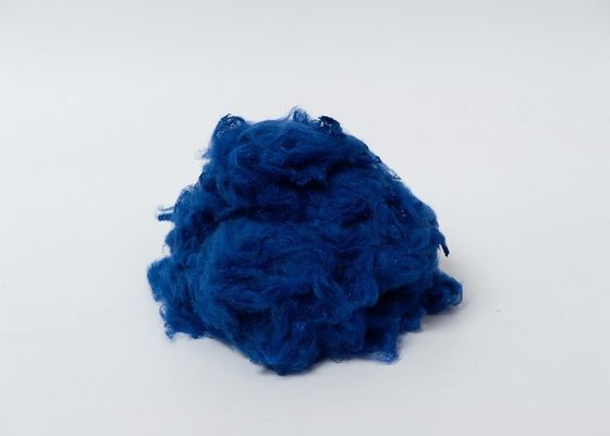 o poliéster azul da matéria prima do poliéster de 45mm reciclou a fibra de grampo 1.2D a 20D
