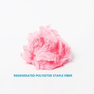 Fibra de poliéster reciclada desbastada comprimida que tinge o material de enchimento cor-de-rosa