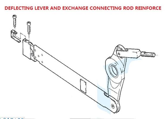 Troca das peças do tear de tecelagem de Sulzer da alavanca do pedal que conecta Rod Reinforce