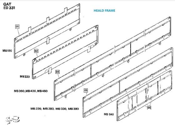 Peças sobresselentes do quadro do liço do ajustador para os teares ISO14001 de matéria têxtil