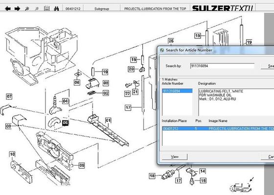 911816089 peças da máquina de tecelagem de Sulzer que lubrificam o alojamento sentido com o feltro